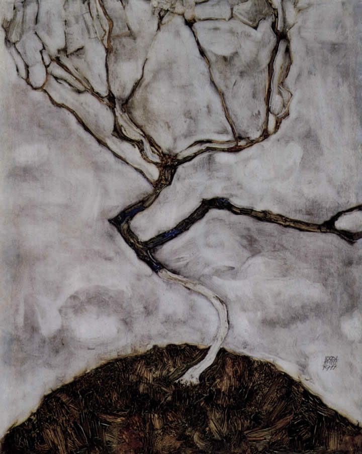 Egon Schiele Small tree in late autumn
